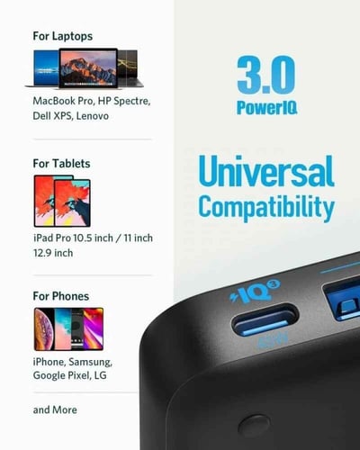 منصة شحن سريع من شركة انكر منافذ متعددة بقوة 65واط