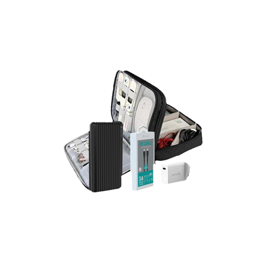 عرض بكج شنطه التخزين مع باور بانك وشاحن من شركة دي...