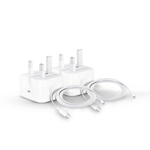 عرض شواحن ايفون 2 كيبل ايفون + 2 فيش PD شحن سريع 2...