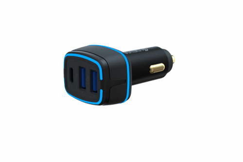 شاحن سياره منفذين USBومنفذ pDقوة 85وات يدعم الشحن...