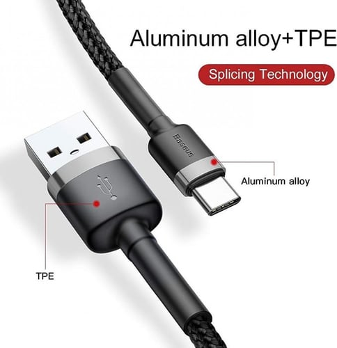 كيبل شاحن تايب سي الى USB مقاس 3 امتار من بيسوس