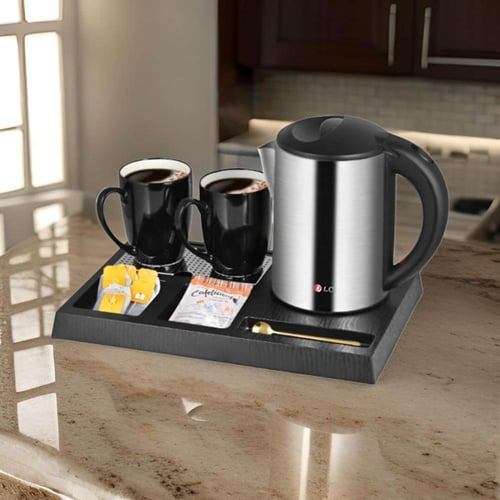 طقم غلاية استيل فندقية مع 2 اكواب من السراميك وقاع...