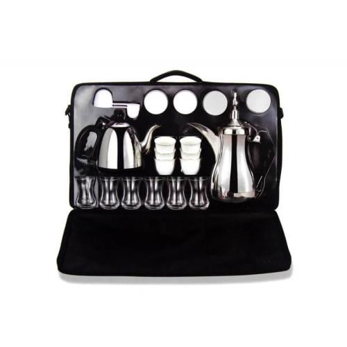 طقم دلة الخليج للشاي والقهوة مع شنطة وملحقاتها وضم...