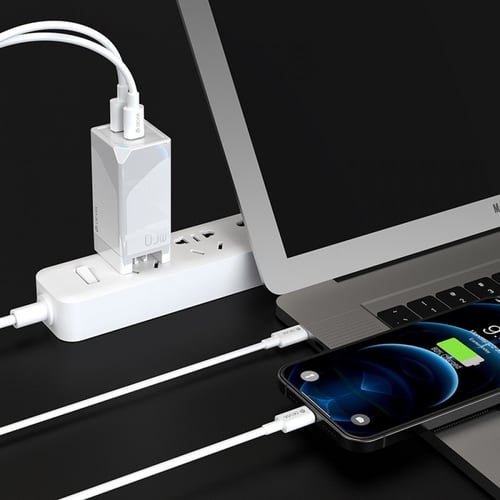 شاحن سريع 65 وات GaN PD + QC 4.0 - ابيض