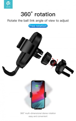 قاعده مكيف سياره وشاحن وايرلس قوه 10 وات من ديفيا