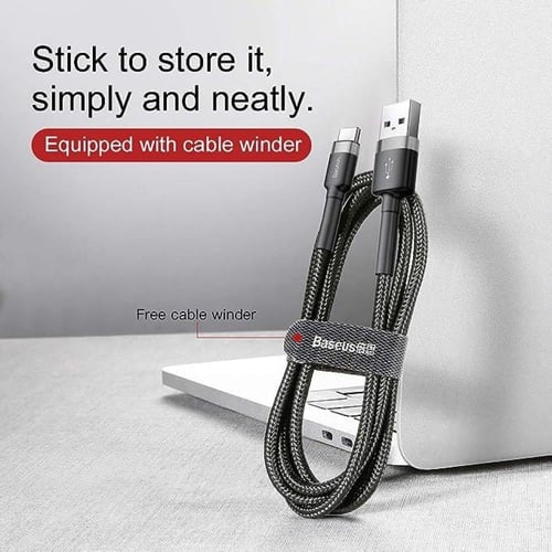 كيبل شاحن مايكرو USB مترين من بيسوس