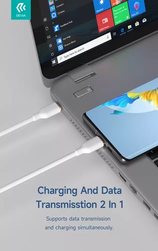 كيبل ايفون 15 تايب سي PD من ديفيا 60 واط 1.2 متر