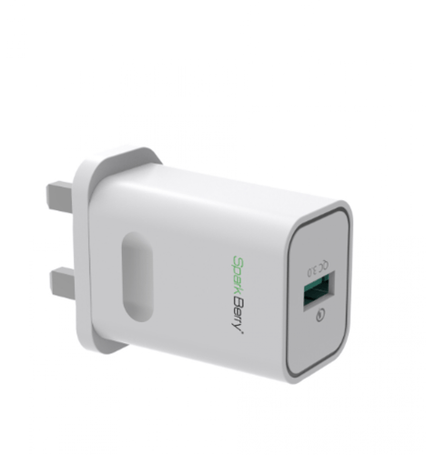 شاحن جداري سبارك بيري بقوة 18 وات ( أسود وأبيض)