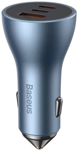 شاحن سيارة 65 واط منفذين PD + منفذ USB من بيسوس