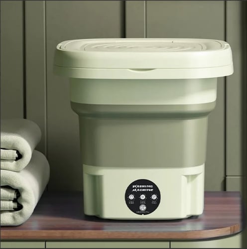 غسالة صغيرة متنقلة من باستك قابله للطي للتجفيف وال...