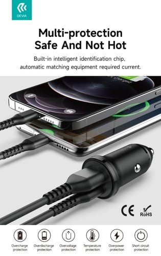 شاحن سيارة منفذين منفذ USB منفذ PD بقوة 30 واط من...
