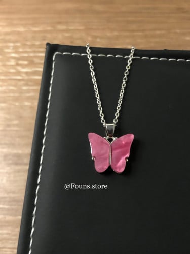 سلسال الفراشة وردي فضي