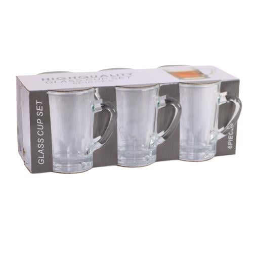 بيالة شاي زجاج 6حبة مضلع