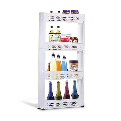 منظم ورفوف للتخزين في المطبخ والحمام من 4 رفوف