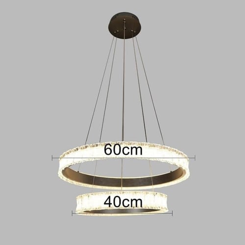 ثريا ليد 3 اضاءات 60+40 سم ذهبي / اسود