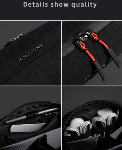 كينجسون - حقيبة يد فاخرة مقاومة للماء - اسود