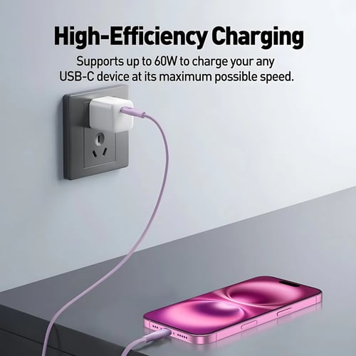 سلك JODA سيليكون 60 واط تايب سي الى تايب سي 1 متر...