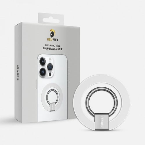 مسكة جوال ماج سيف مع ستاند من هيلمت - ابيض