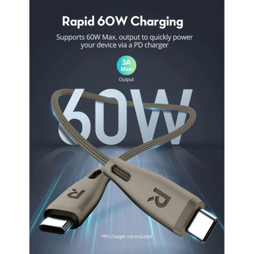 سلك راف باور تايب سي الى تايب سي نايلون بقوة 60 وا...