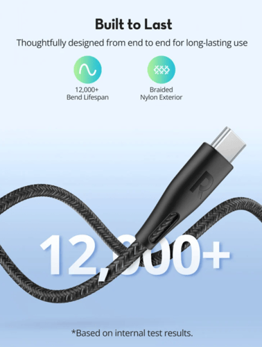 سلك شحن سريع راف باور بقوة 60 واط تايب سي الى تايب...