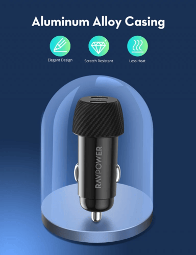 راف باور شاحن سيارة بايونير 50 واط بمنفذين USB-C -...