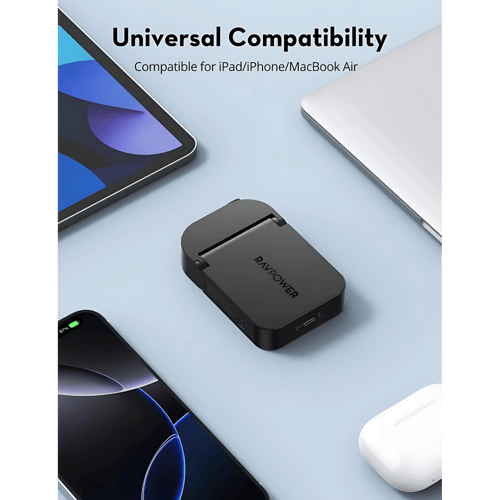 شاحن جداري راف باور نحيف بقوة 35 واط منفذ تايب سي...