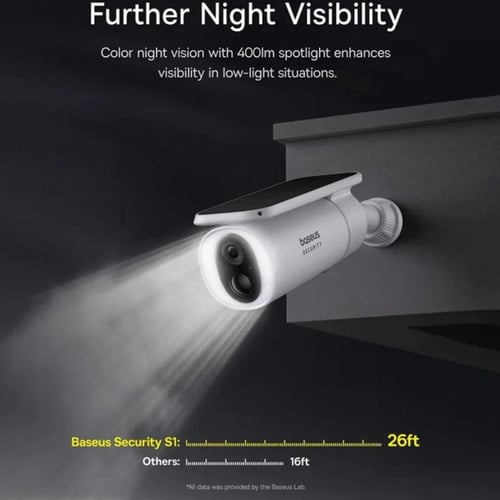 بيسوس - S1 outdoor كاميرا مراقبة خارجية بدقة 2K تع...