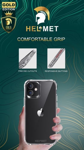 بكج حماية ايفون 12 - حماية HELMET الاصدار الذهبي