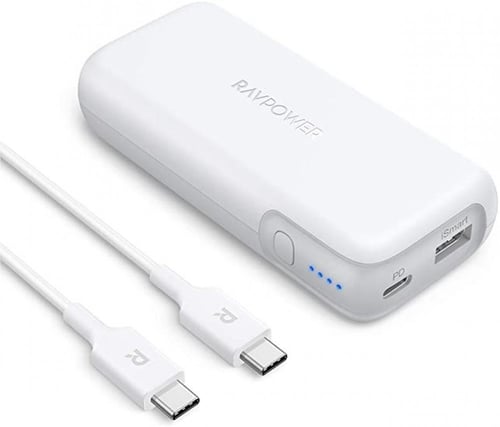 راف باور باور بانك 10000 منفذ 29 واط بي دي - ابيض