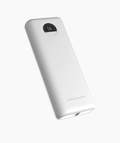 بطارية باور لوجي متنقلة بسعة 20000 بي دي -ابيض