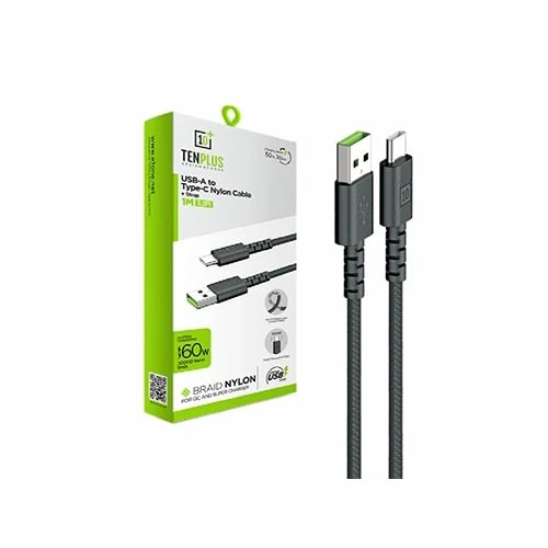TEN PLUS - كيبل شحن يو اس بي تايب سي بطول 1 متر -...