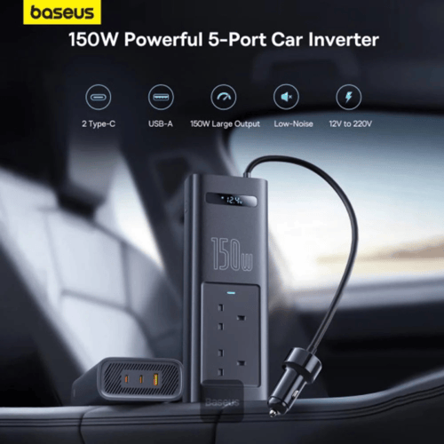 توصيلة سيارة بيسوس بقوة 150 واط و220 فولت بمنفذ تا...