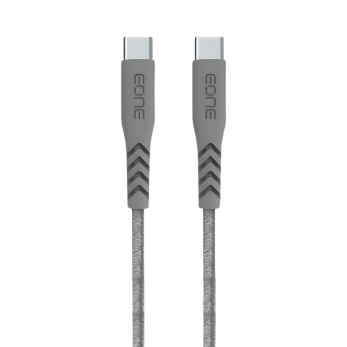 EONE كيبل C to C قماش رمادي 1.2سم 100واط