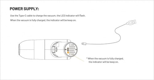 برودو مكنسة سيارة 2000mAh-Black