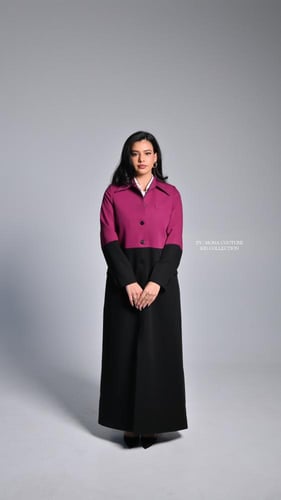 بليزر كاجوال فوشي غامق وأسود