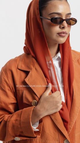 عباية orange جاكيت over size