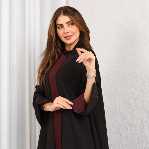 CF14 - عباية كريب وفستان وطرحة