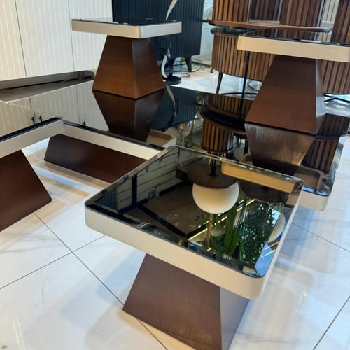 طاولة ارضي تعتيق بني