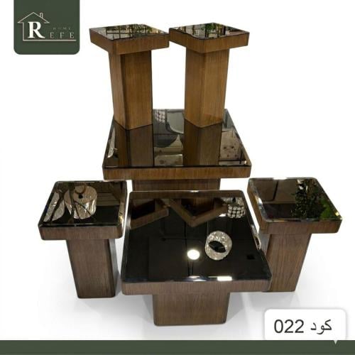 طاولة سنديان 6 قطع بني