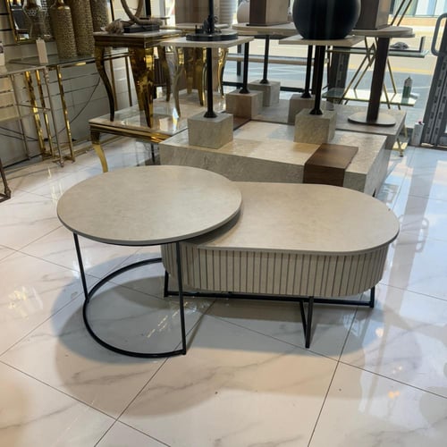 طاولة فينا بيضاوي رصاصي