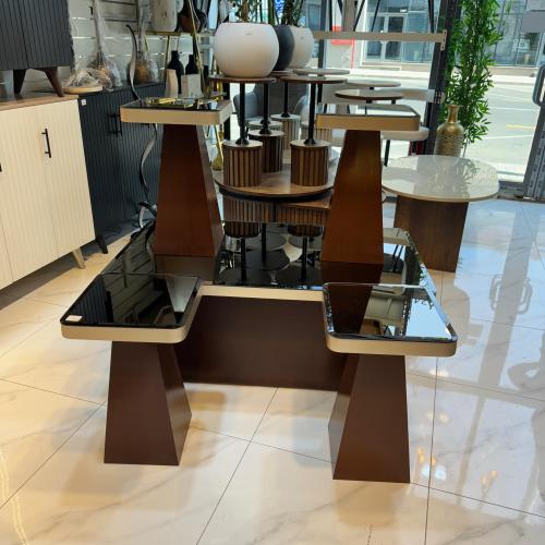 طاولة مستطيل تعتيق بني