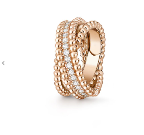 خاتم Perlée diamonds duo من فان كليف