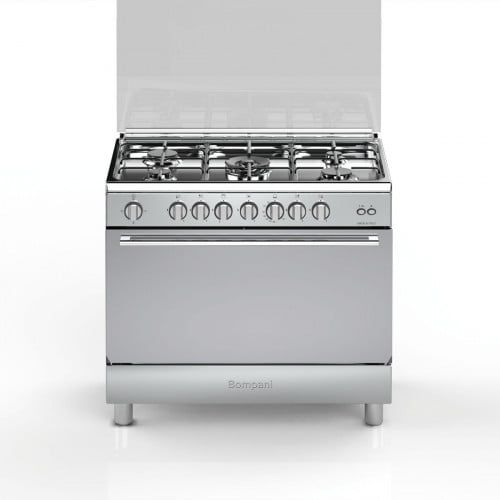 طباخ قائم 5 عيون 90*60 سم بومباني ستيل غاز صنع في...