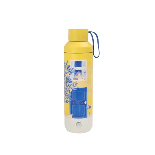 Starbucks Mediterranean Summer Collection Yellow Stainless Steel Pattern Bottle