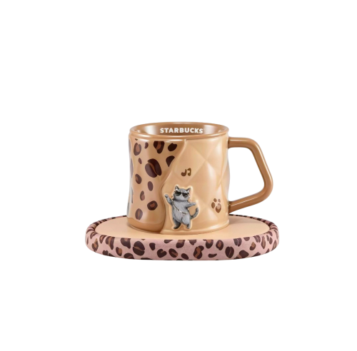 Starbucks Cool Cat Leopard Ceramic Mug Set