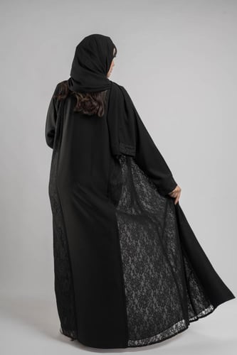 عباية كريب ملكي دانتيل