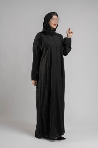 عباية كريب ملكي دانتيل