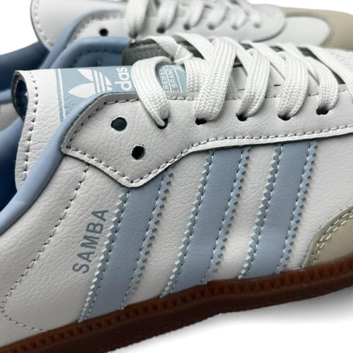 شوز اديداس سامبا ابيض في ازرق فاتح الماستر