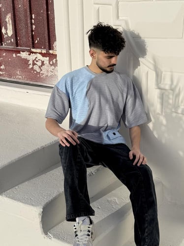 طقم صيفي شبابي-جنز -تيشرت