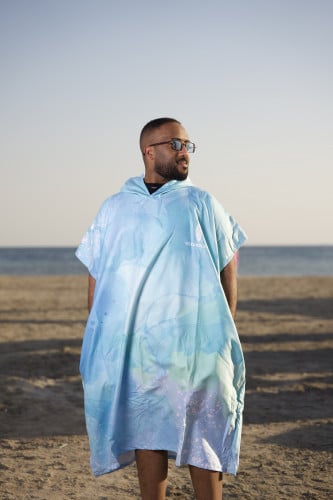 منشفة شاطئ ميكروفايبر سماوي